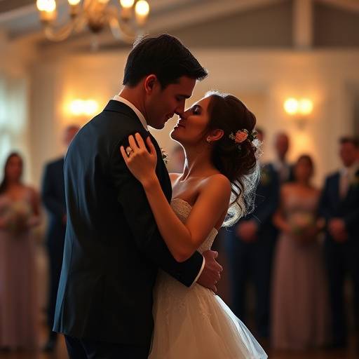 Wedding video still featuring the bride and groom's first dance